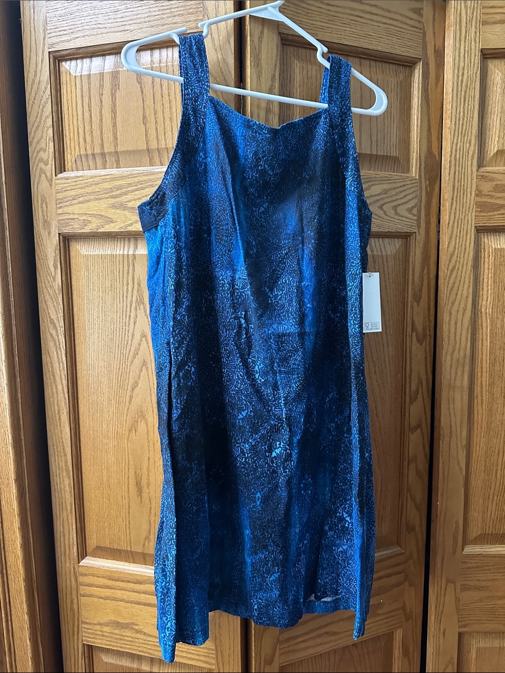 DKNY Blue Floral Jacquard Midi Dress